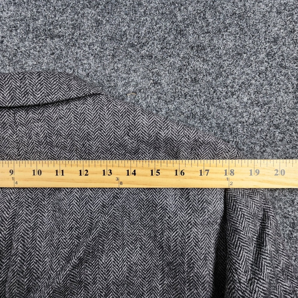 Lauren Ralph Lauren Sport Coat Mens 40L Grey Herringbone 100% Wool Blazer Jacket - Picture 13 of 13